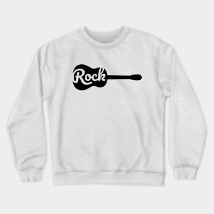 Minimalist Guitar Rock Print Crewneck Sweatshirt